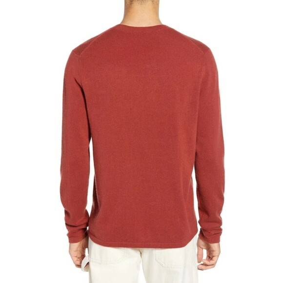 Vince 100% Cashmere Sweater Mens Large Crewneck Sequoia Burnt Orange Fall Luxury - Picture 10 of 11